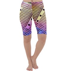 Optics Electronics Machine Technology Circuit Electronic Computer Technics Detail Psychedelic Abstra Cropped Leggings  by BangZart