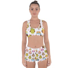 Cute Owls Pattern Racerback Boyleg Bikini Set by BangZart
