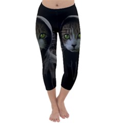 Gangsta Cat Capri Winter Leggings  by Valentinaart