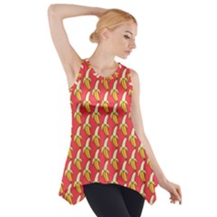 Bright Pink And Yellow Peeled Banana Patterns Side Drop Tank Tunic by NorthernWhimsy
