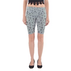 Telephone Lines Repeating Pattern Yoga Cropped Leggings by Nexatart