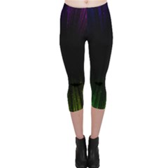 Colorful Light Ray Border Animation Loop Rainbow Motion Background Space Capri Leggings  by Mariart