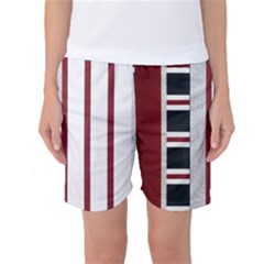 Line Streep Vertical Horizontal Women s Basketball Shorts by Mariart