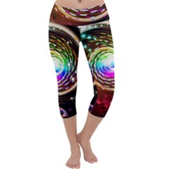 Space Star Planet Light Galaxy Moon Capri Yoga Leggings by Mariart