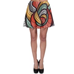 Beautiful Pattern Background Wave Chevron Waves Line Rainbow Art Skater Skirt