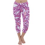 Conversational Triangles Pink White Capri Winter Leggings 