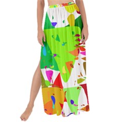 Colorful Shapes On A White Background                           Maxi Chiffon Tie-up Sarong by LalyLauraFLM