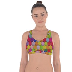 Colorful Tiles Pattern                              Cross String Back Sports Bra by LalyLauraFLM