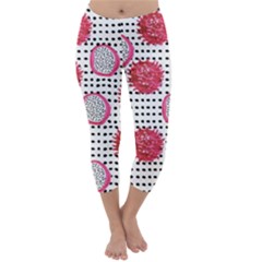 Fruit Patterns Bouffants Broken Hearts Dragon Polka Dots Red Black Capri Winter Leggings  by Mariart
