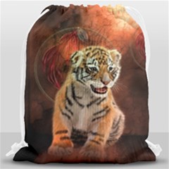 Cute Little Tiger Baby Drawstring Bag (large)
