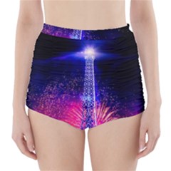 Paris France Eiffel Tower Landmark High-waisted Bikini Bottoms by Nexatart