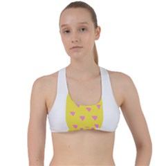 Pineapple Fruite Yellow Triangle Pink Criss Cross Racerback Sports Bra by Mariart