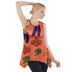 Vegetable Carrot Tomato Pumpkin Eggplant Side Drop Tank Tunic by Mariart