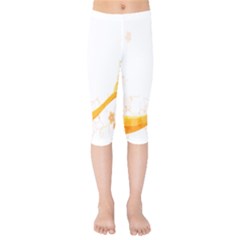 Flower Floral Yellow Sunflower Star Leaf Line Kids  Capri Leggings  by Mariart