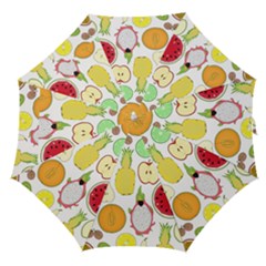 Mango Fruit Pieces Watermelon Dragon Passion Fruit Apple Strawberry Pineapple Melon Straight Umbrellas by Mariart