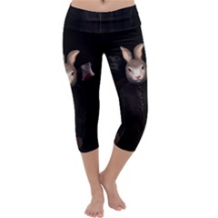Evil Rabbit Capri Yoga Leggings by Valentinaart