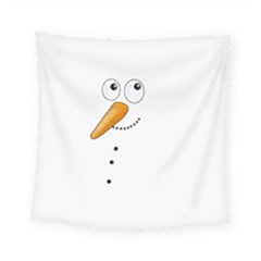 Cute Snowman Square Tapestry (small) by Valentinaart