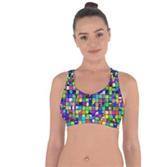 Colorful Squares Pattern                                Cross String Back Sports Bra by LalyLauraFLM