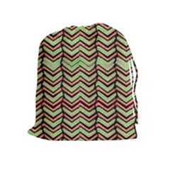 Zig Zag Multicolored Ethnic Pattern Drawstring Pouches (extra Large) by dflcprintsclothing