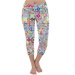 Circle Rainbow Polka Dots Capri Winter Leggings 