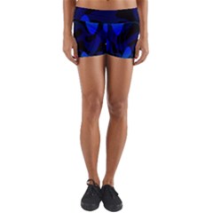 Spectrum Sputnik Space Blue Green Yoga Shorts by Mariart