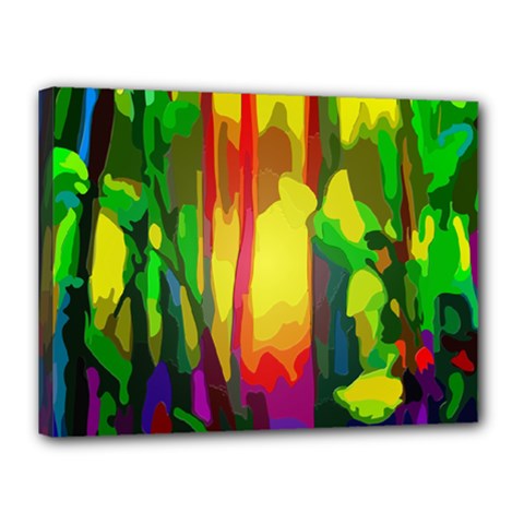 Abstract Vibrant Colour Botany Canvas 16  X 12  by Celenk