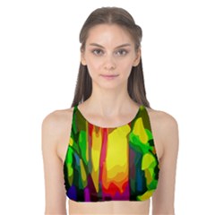 Abstract Vibrant Colour Botany Tank Bikini Top by Celenk