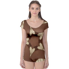 Chocolate Brown Kaleidoscope Design Star Boyleg Leotard  by yoursparklingshop