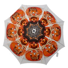 Funny Halloween Pumpkins Hook Handle Umbrellas (small) by gothicandhalloweenstore