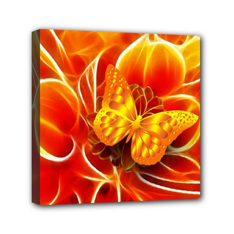 Arrangement Butterfly Aesthetics Orange Background Mini Canvas 6  X 6  by Celenk