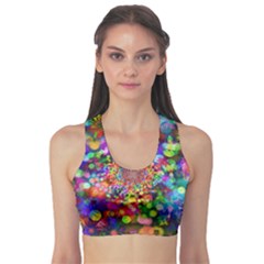 Background Color Pattern Structure Sports Bra by Celenk