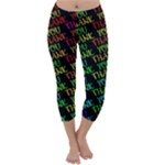 Thank You Font Colorful Word Color Capri Winter Leggings 
