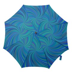 Blue Background Spiral Swirl Hook Handle Umbrellas (large) by Celenk