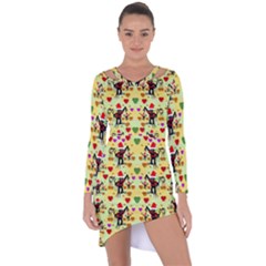 Santa With Friends And Season Love Asymmetric Cut-out Shift Dress by pepitasart