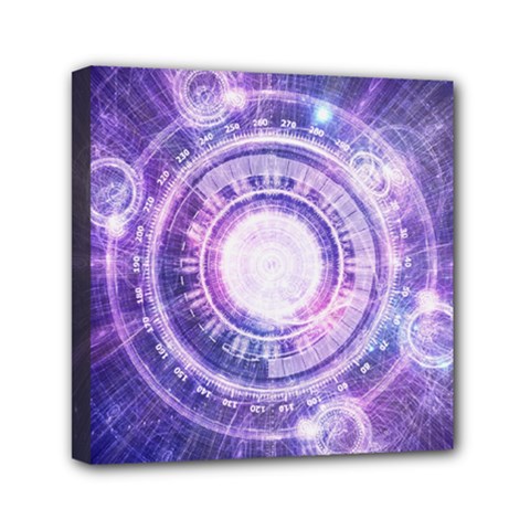 Blue Fractal Alchemy Hud For Bending Hyperspace Mini Canvas 6  X 6  by jayaprime