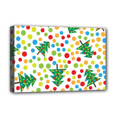 Pattern Circle Multi Color Deluxe Canvas 18  X 12   by Celenk