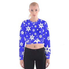 Star Background Pattern Advent Cropped Sweatshirt by Celenk
