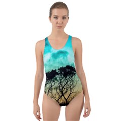 Trees Branches Branch Nature Cut-out Back One Piece Swimsuit by Celenk