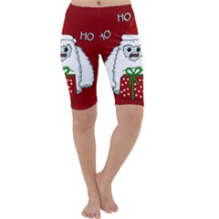 Yeti Xmas Cropped Leggings  by Valentinaart