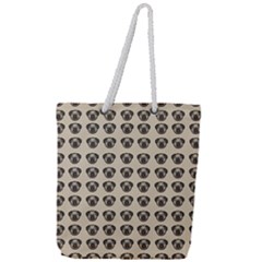 Puppy Dog Pug Pup Graphic Full Print Rope Handle Tote (large) by Celenk