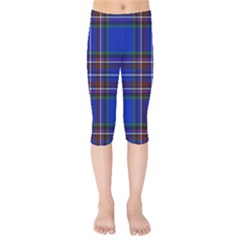 Bright Blue Plaid Kids  Capri Leggings  by allthingseveryone
