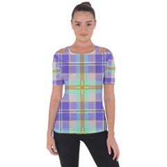 Blue And Yellow Plaid Short Sleeve Top by Bigfootshirtshop