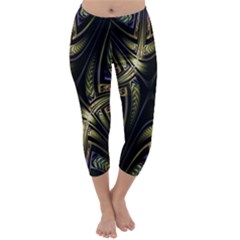 Fractal Braids Texture Pattern Capri Winter Leggings  by Celenk