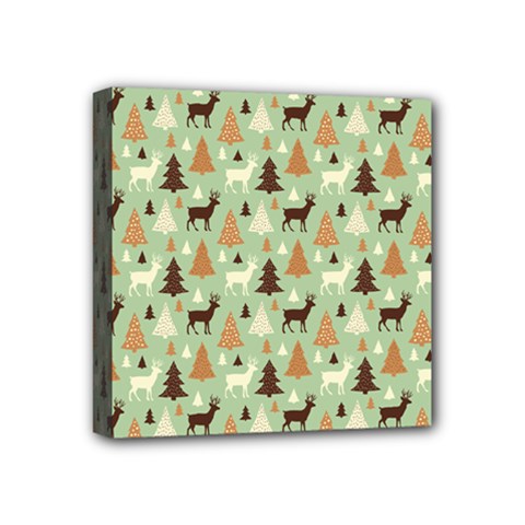 Reindeer Tree Forest Art Mini Canvas 4  X 4  by patternstudio