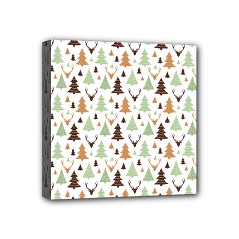 Reindeer Christmas Tree Jungle Art Mini Canvas 4  X 4  by patternstudio