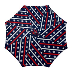 Patriotic Red White Blue Stars Golf Umbrellas by Celenk