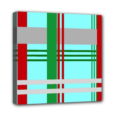 Christmas Plaid Backgrounds Plaid Mini Canvas 8  X 8  by Celenk