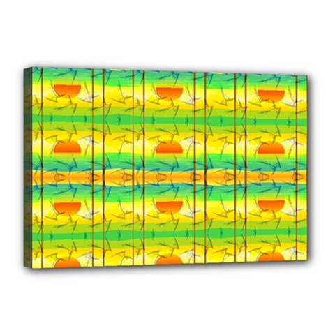 Birds Beach Sun Abstract Pattern Canvas 18  X 12  by Celenk