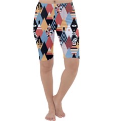 Abstract Diamond Pattern Cropped Leggings  by Bigfootshirtshop