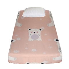 Cute Polar Bear Pattern Fitted Sheet (single Size) by Bigfootshirtshop